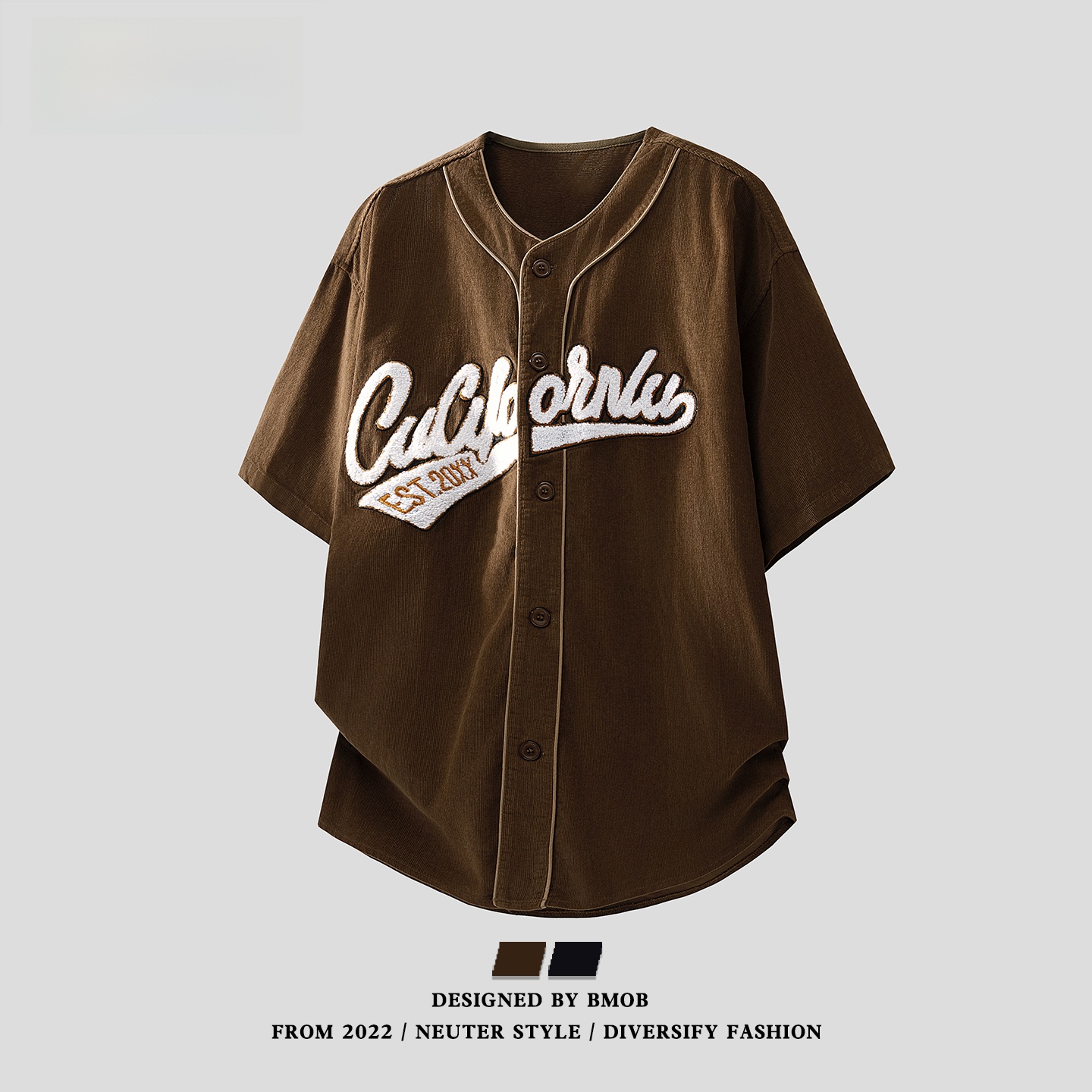 Streetwear Brand Jersey - BMOB Baseball Jersey Short Sleeve Embroidered