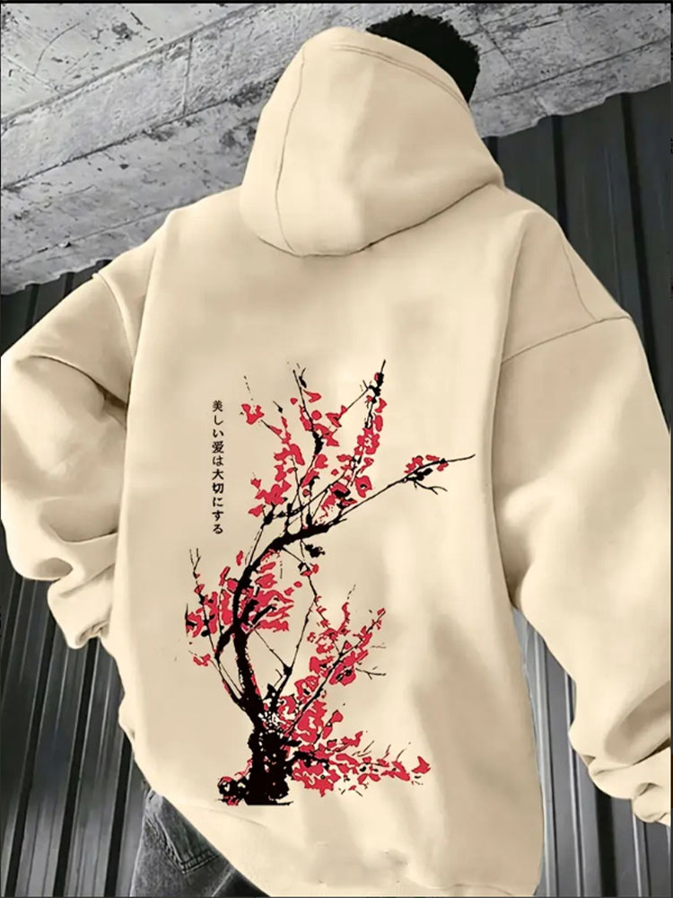Fear Of God Essential - Japan Harajuku Plum Blossom Men Hoodie