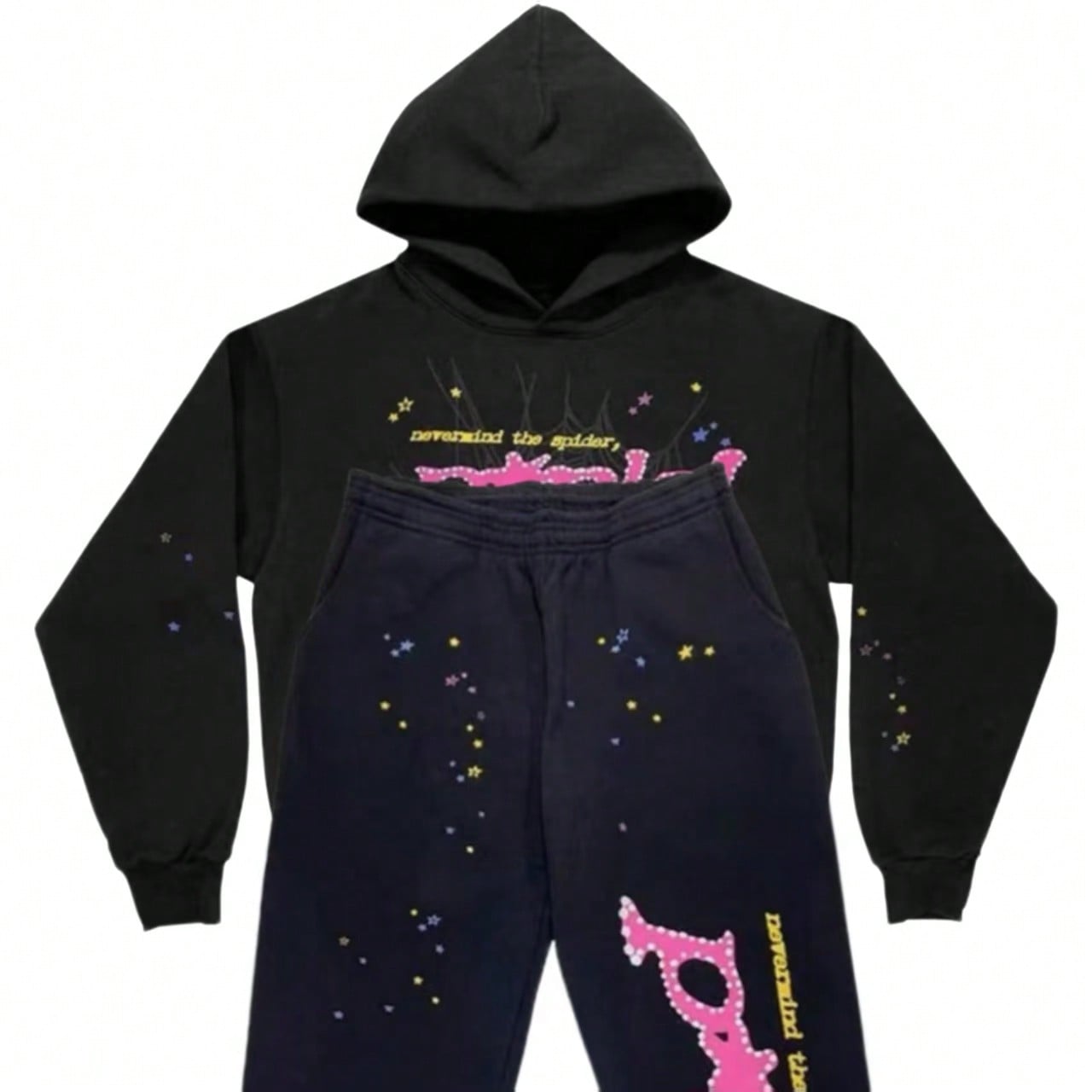 Hip Hop Spider Hoodie Set Y2K  - Fear Of God Essential 评论和价格