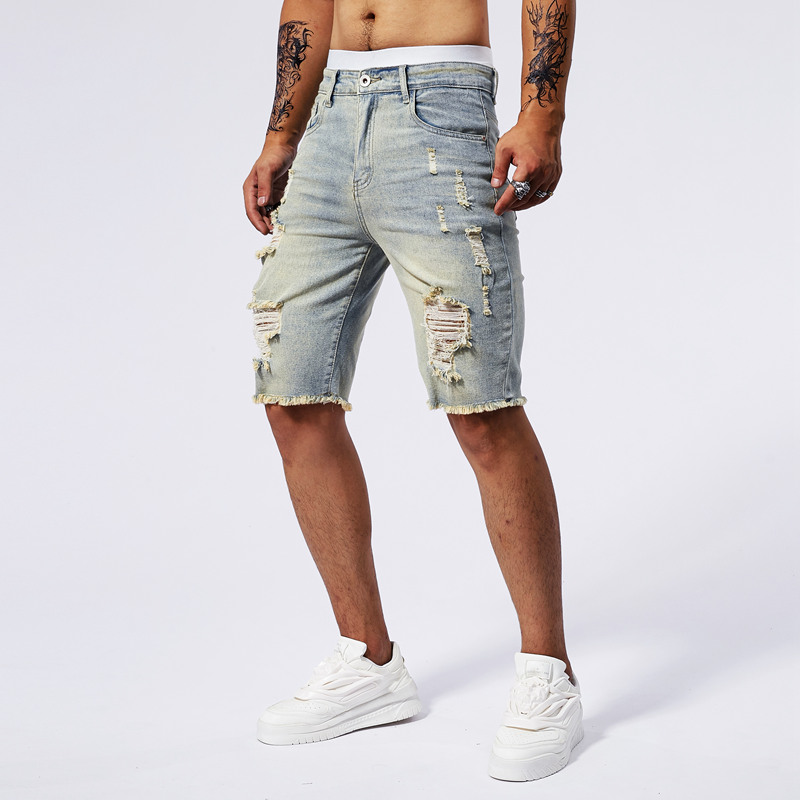 2025 Summer New Men's Ripped D - Streetwear Brand New 评论和价格