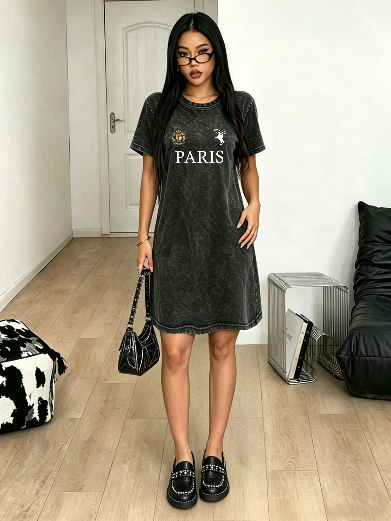 Women's washed vintage T-shirt - Streetwear Brand Paris 评论和价格
