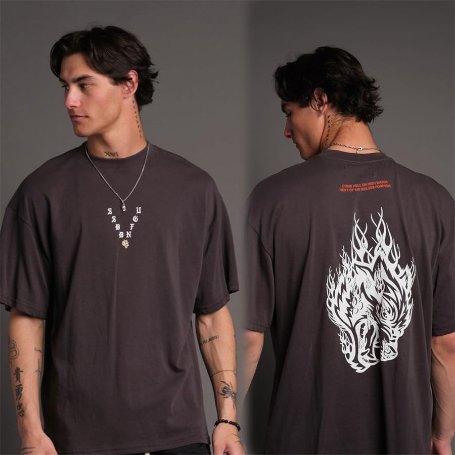 Classic Logo Flame Wolf Head G - Streetwear Gym Brand 评论和价格