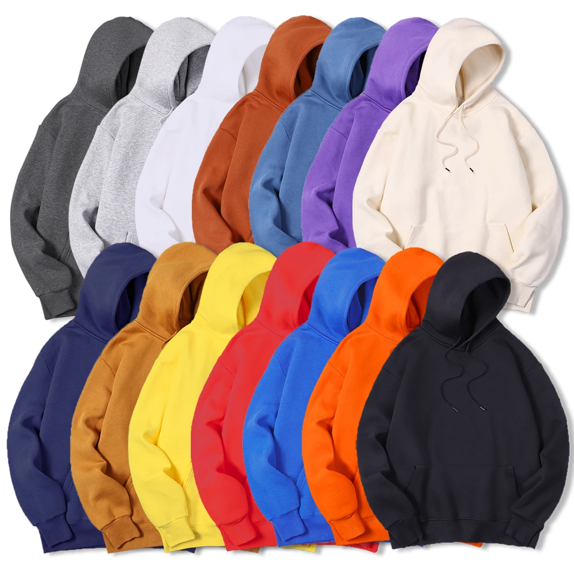 Men's Solid Color Hooded Sweat - Streetwear Brand Jersey 评论和价格