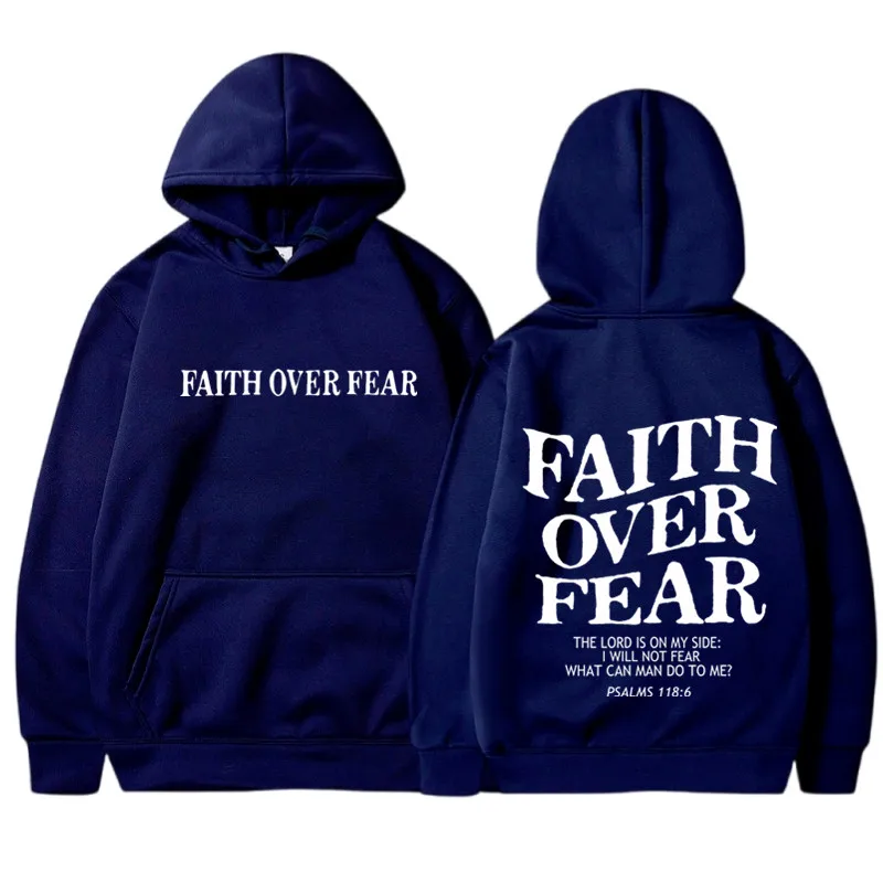 FAITH OVER FEAR Print Hoodies  - Fear Of God Essential 评论和价格