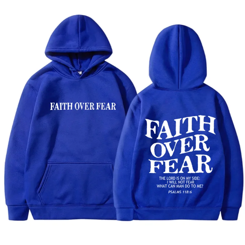 FAITH OVER FEAR Print Hoodies  - Fear Of God Essential 评论和价格