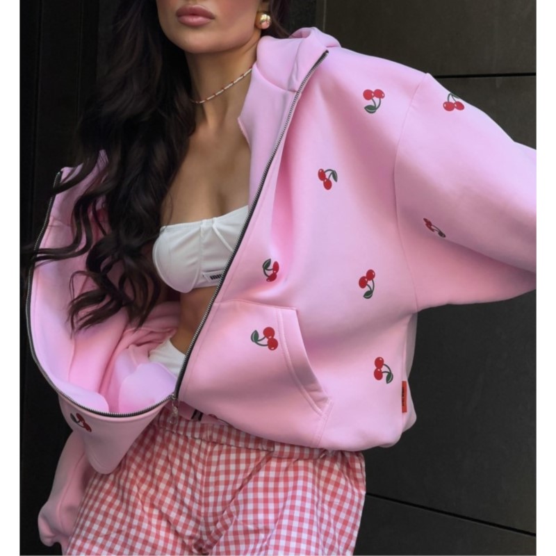 Women's Cherry Printed Sweatsh - Streetwear Brand New 评论和价格