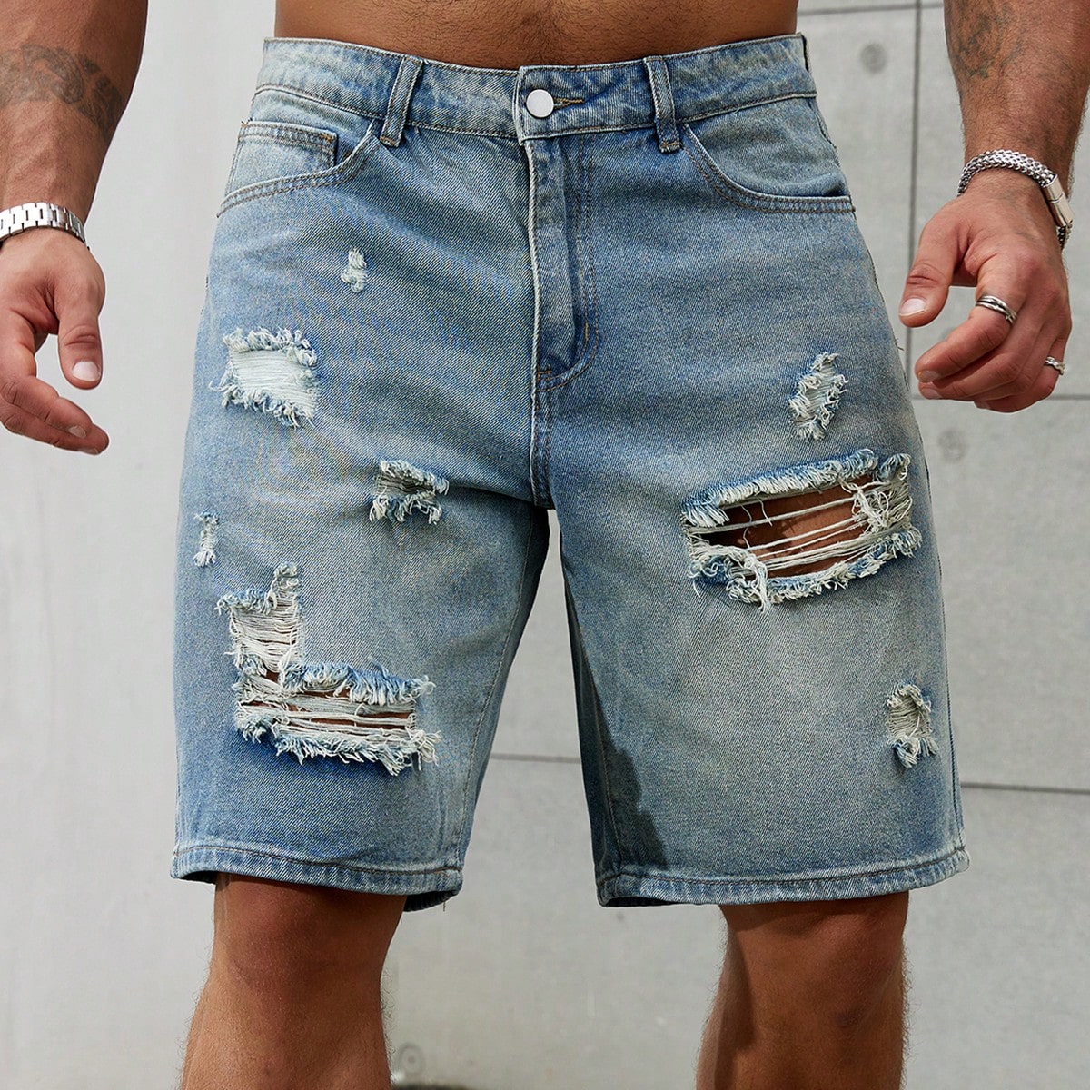 New Fashion Mens Ripped Short  - Streetwear Brand New 评论和价格