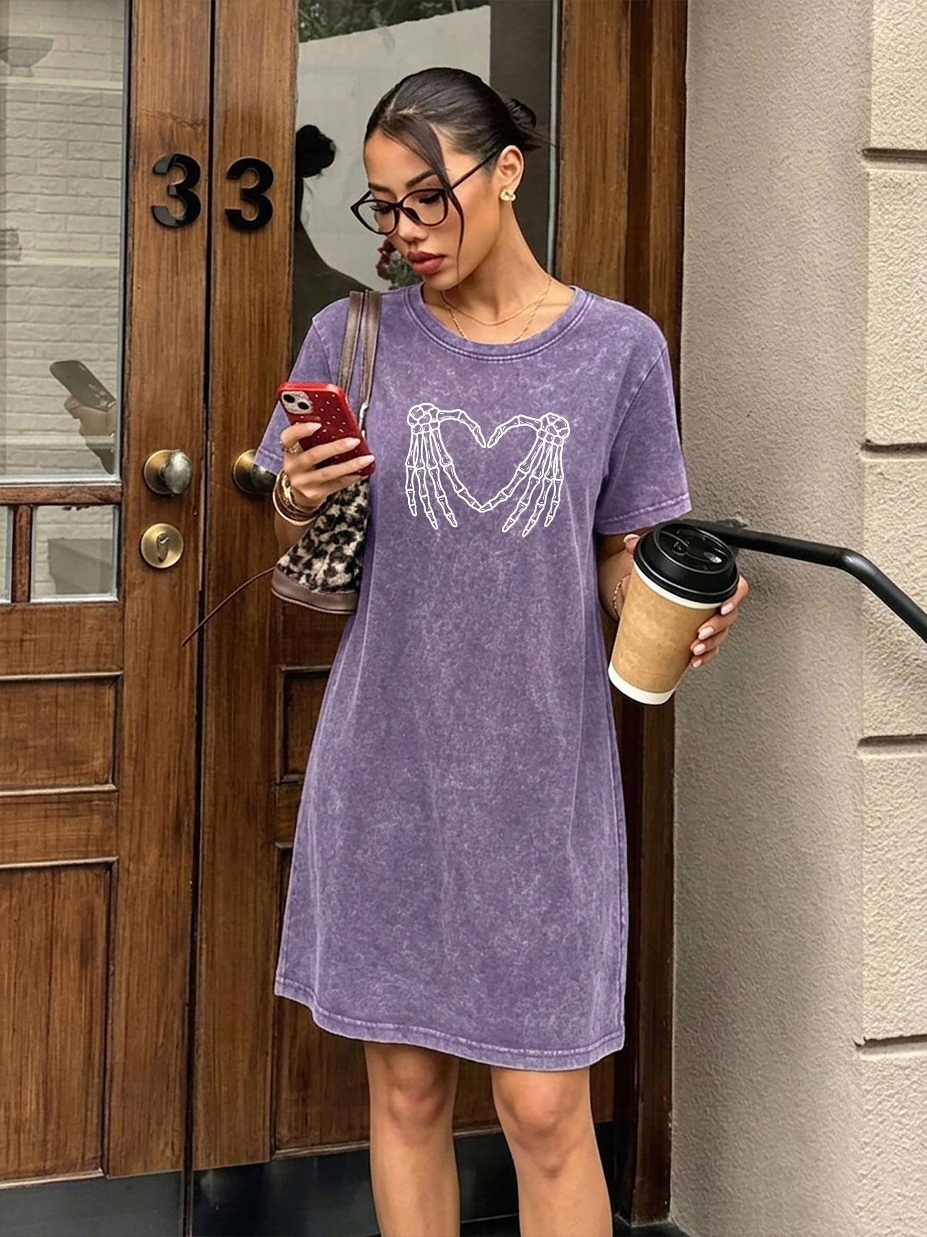 Vintage Washed Distressed T-Sh - Streetwear Brand Heart 评论和价格