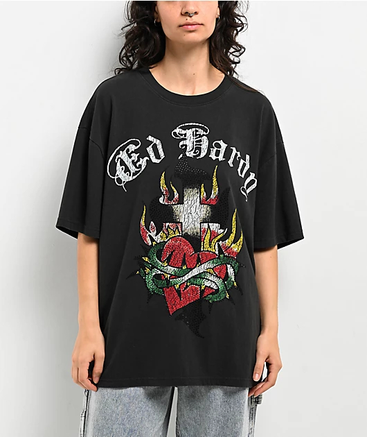 Cross Heart Ed Y2k Tattoo Art  - Streetwear Brand Heart 评论和价格